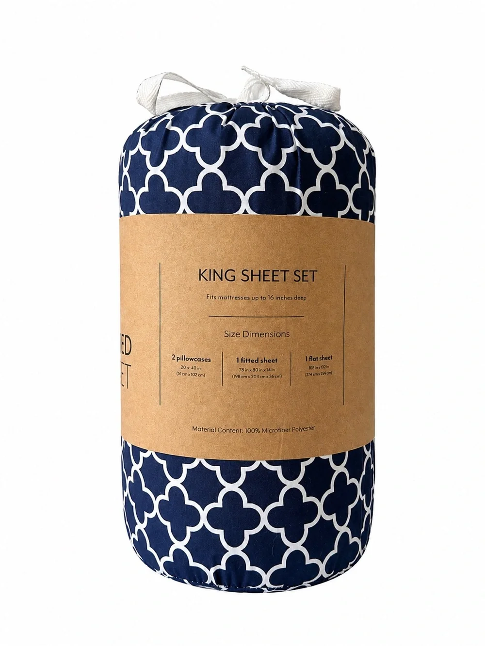 jcpenney Navy Diamond-Grid Cotton Sheet Set